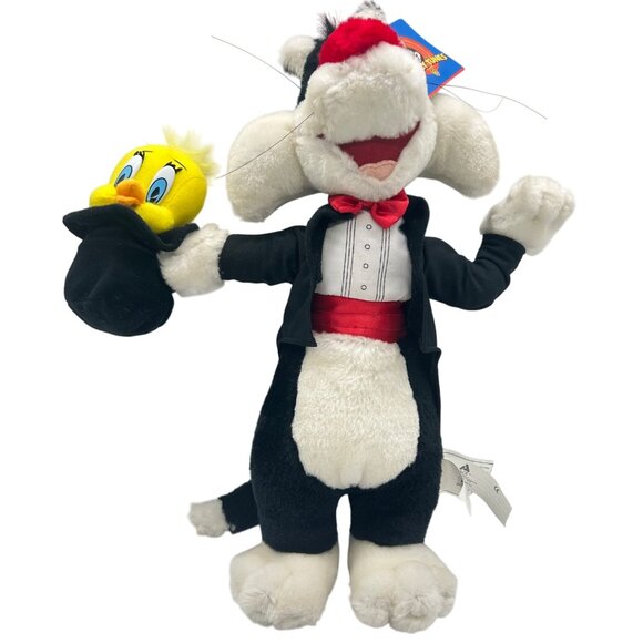 VINTAGE Looney Tunes Sylvester The Cat and Tweety Bird Plush 1998 Ace NEW - Picture 1 of 13